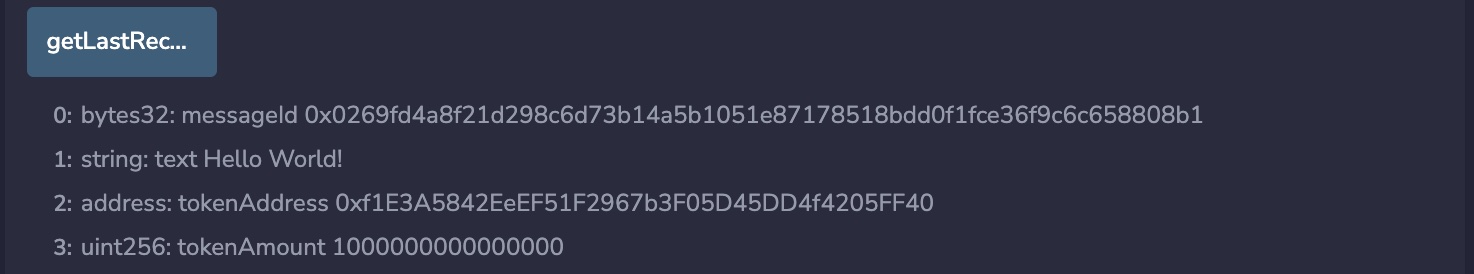 Chainlink CCIP Mumbai message details